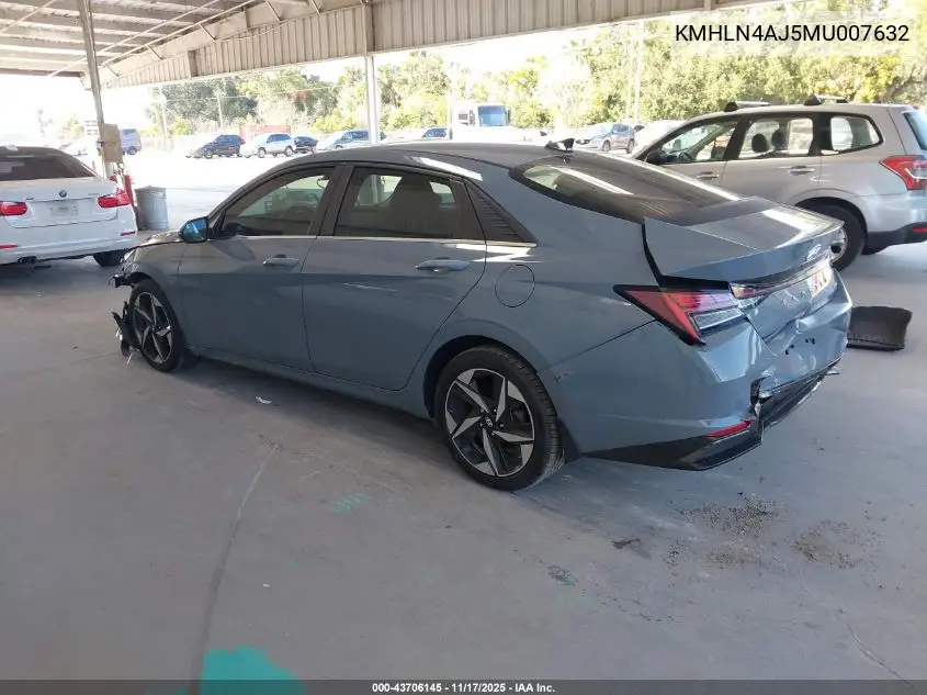 KMHLN4AJ5MU007632 2021 Hyundai Elantra Hybrid Limited
