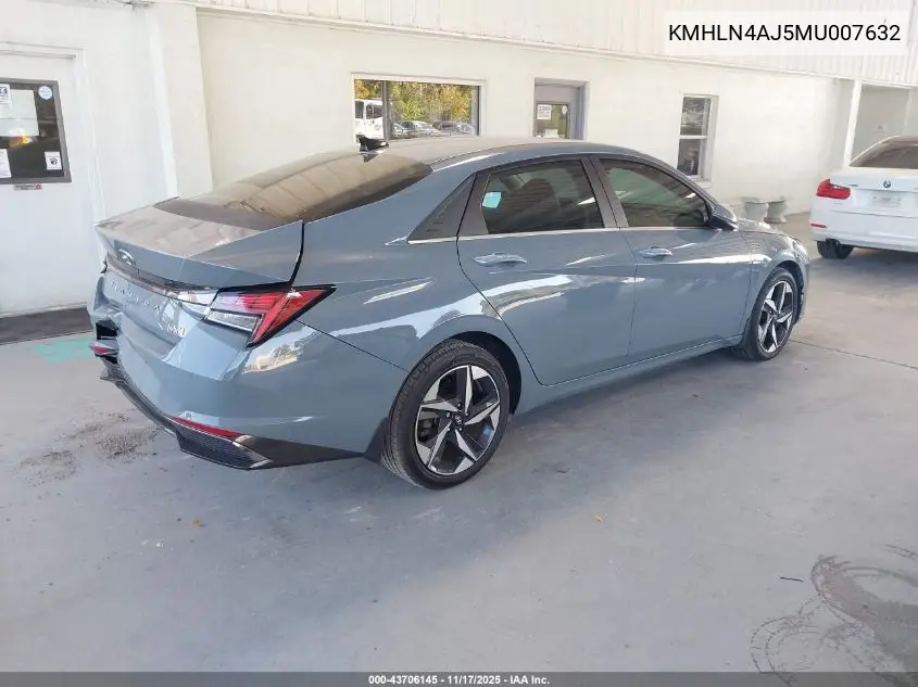 KMHLN4AJ5MU007632 2021 Hyundai Elantra Hybrid Limited