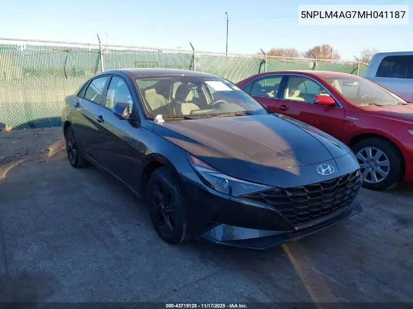 5NPLM4AG7MH041187 2021 Hyundai Elantra Sel