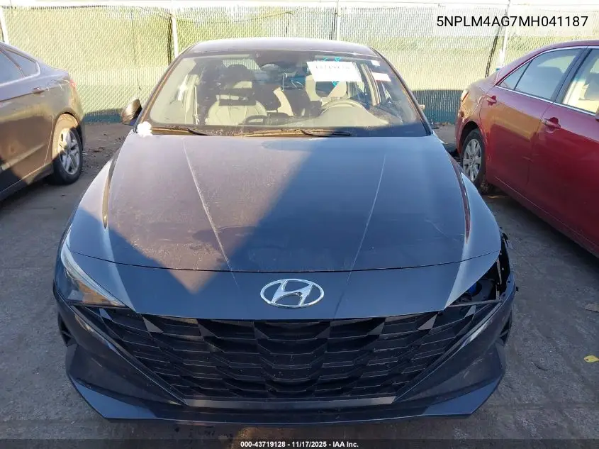 5NPLM4AG7MH041187 2021 Hyundai Elantra Sel