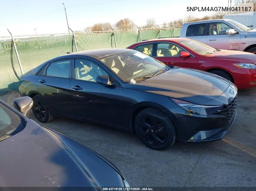 5NPLM4AG7MH041187 2021 Hyundai Elantra Sel