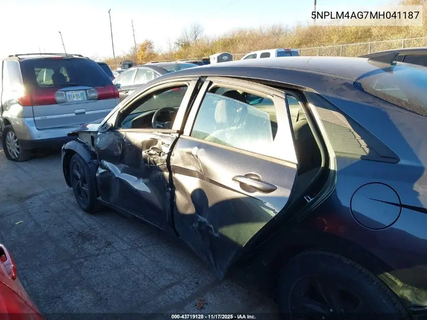 5NPLM4AG7MH041187 2021 Hyundai Elantra Sel