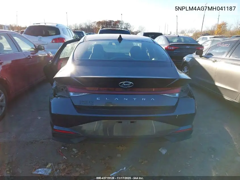 5NPLM4AG7MH041187 2021 Hyundai Elantra Sel