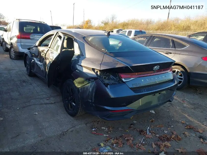 5NPLM4AG7MH041187 2021 Hyundai Elantra Sel
