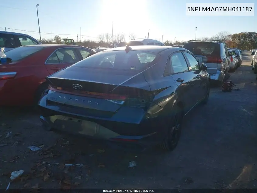 5NPLM4AG7MH041187 2021 Hyundai Elantra Sel