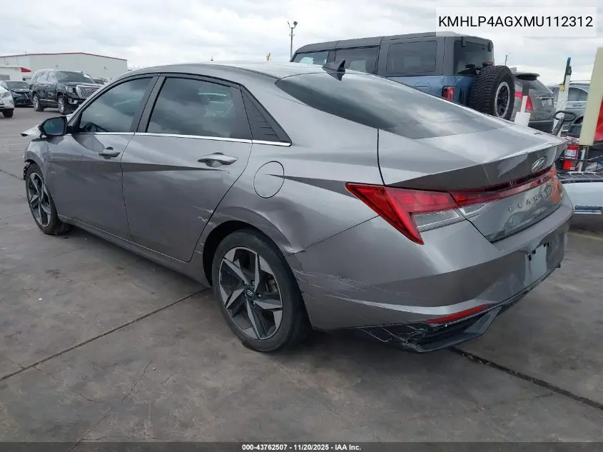 KMHLP4AGXMU112312 2021 Hyundai Elantra Limited