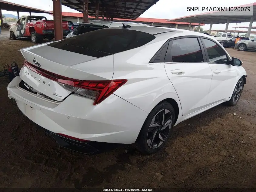 5NPLP4AGXMH020079 2021 Hyundai Elantra Limited