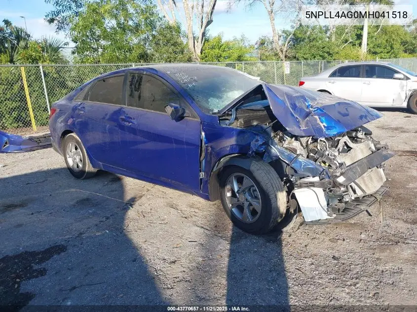 5NPLL4AG0MH041518 2021 Hyundai Elantra Se