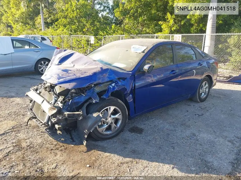 5NPLL4AG0MH041518 2021 Hyundai Elantra Se