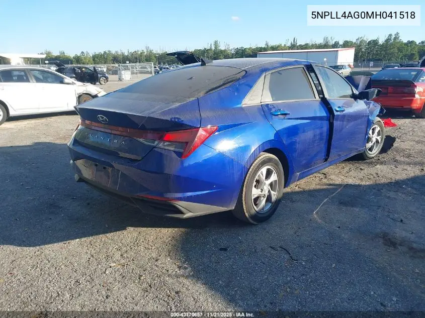 5NPLL4AG0MH041518 2021 Hyundai Elantra Se