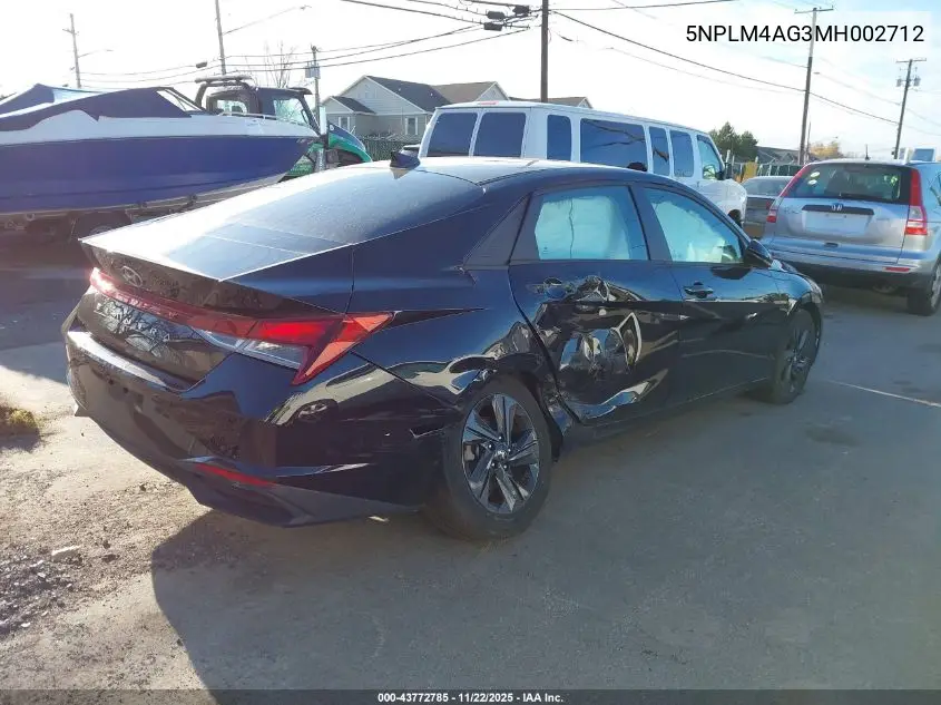 5NPLM4AG3MH002712 2021 Hyundai Elantra Sel