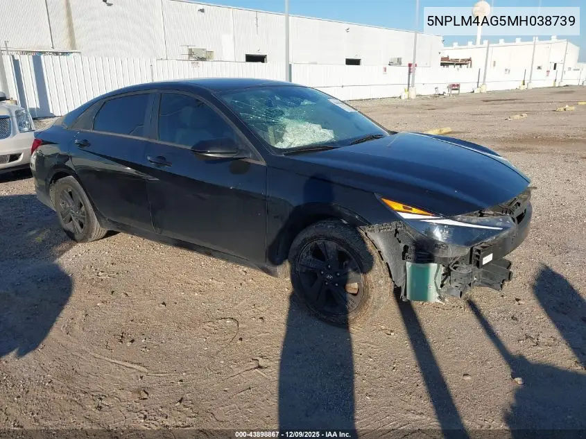 5NPLM4AG5MH038739 2021 Hyundai Elantra Sel