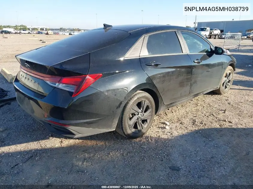 5NPLM4AG5MH038739 2021 Hyundai Elantra Sel