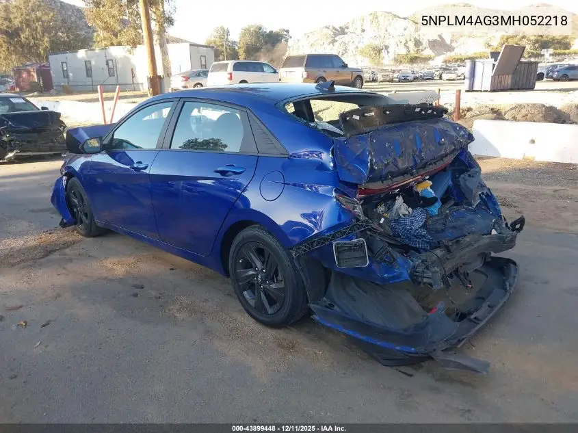 5NPLM4AG3MH052218 2021 Hyundai Elantra Sel