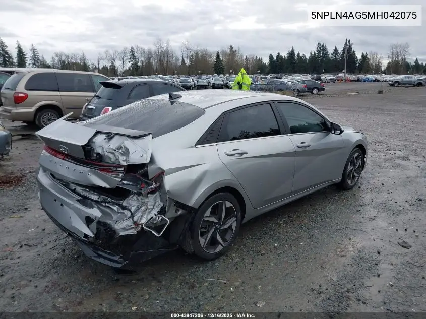 5NPLN4AG5MH042075 2021 Hyundai Elantra Sel