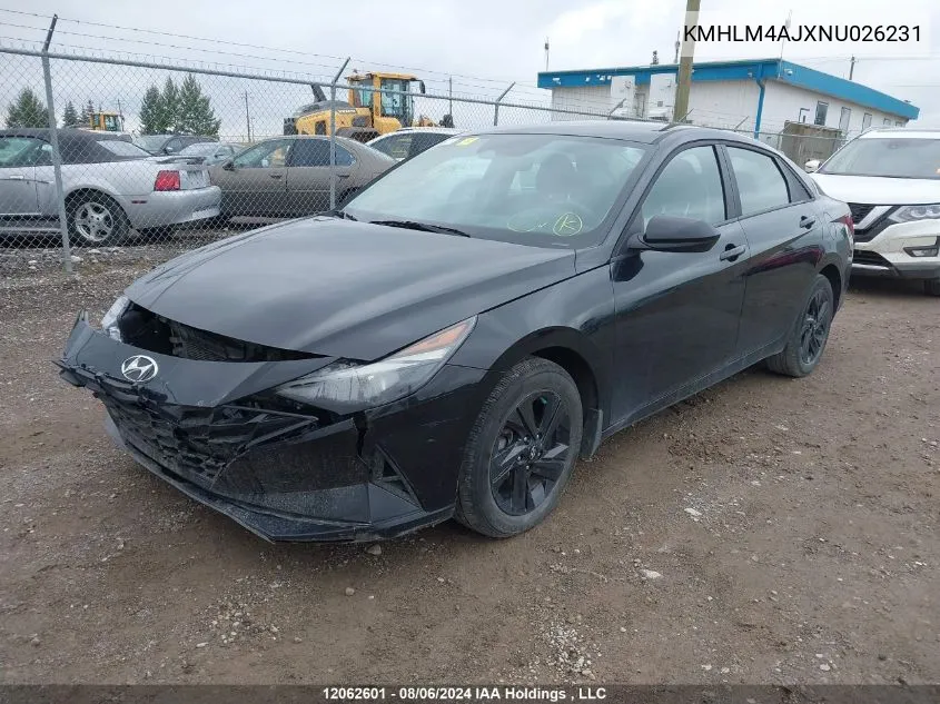 2022 Hyundai Elantra Blue VIN: KMHLM4AJXNU026231 Lot: 12062601