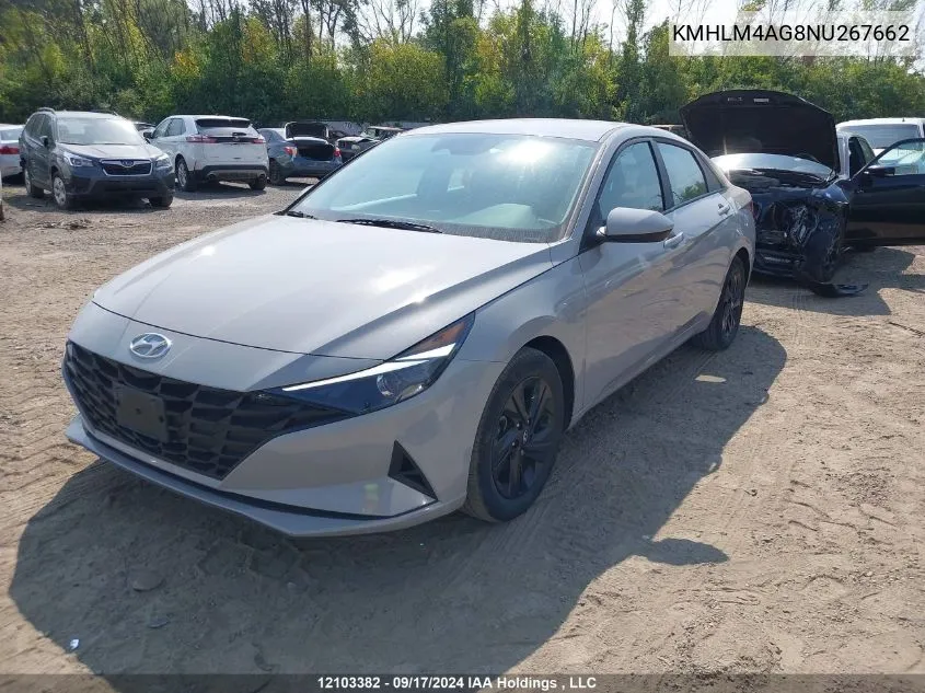 KMHLM4AG8NU267662 2022 Hyundai Elantra Sel