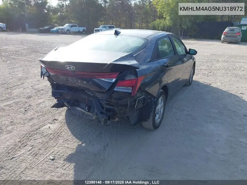KMHLM4AG5NU318972 2022 Hyundai Elantra Sel