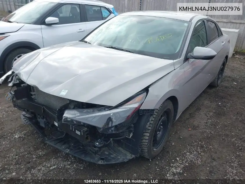 KMHLN4AJ3NU027976 2022 Hyundai Elantra Hybrid Ultimate With Two-Tone Interior