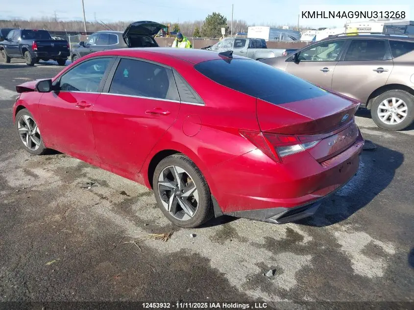 KMHLN4AG9NU313268 2022 Hyundai Elantra Ultimate Ivt With Tech Package