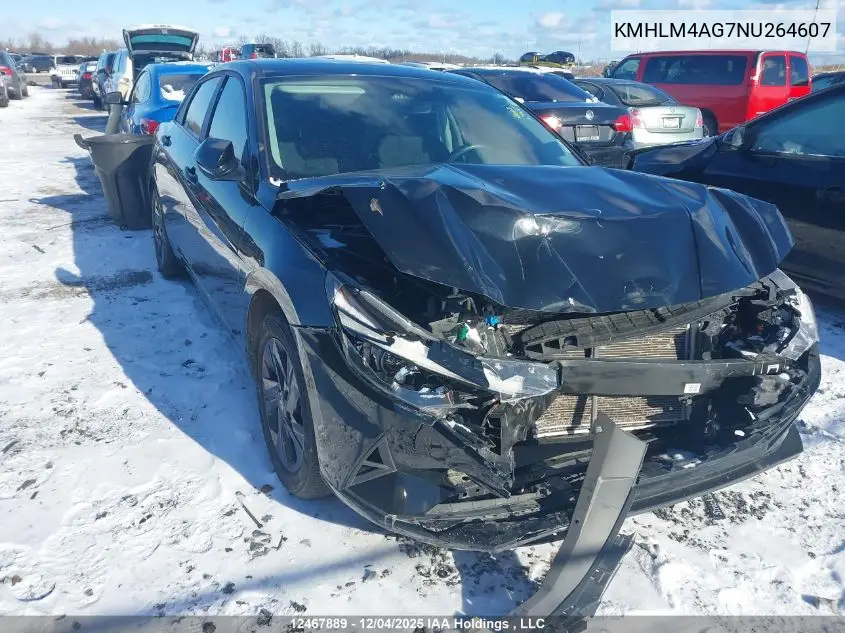 KMHLM4AG7NU264607 2022 Hyundai Elantra
