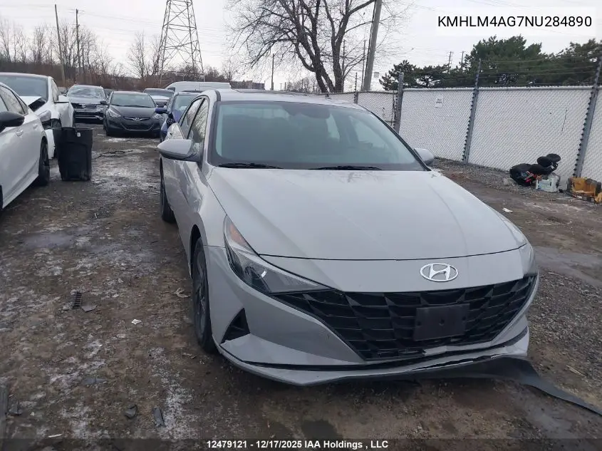 KMHLM4AG7NU284890 2022 Hyundai Elantra Preferred Ivt With Sun And Tech Package