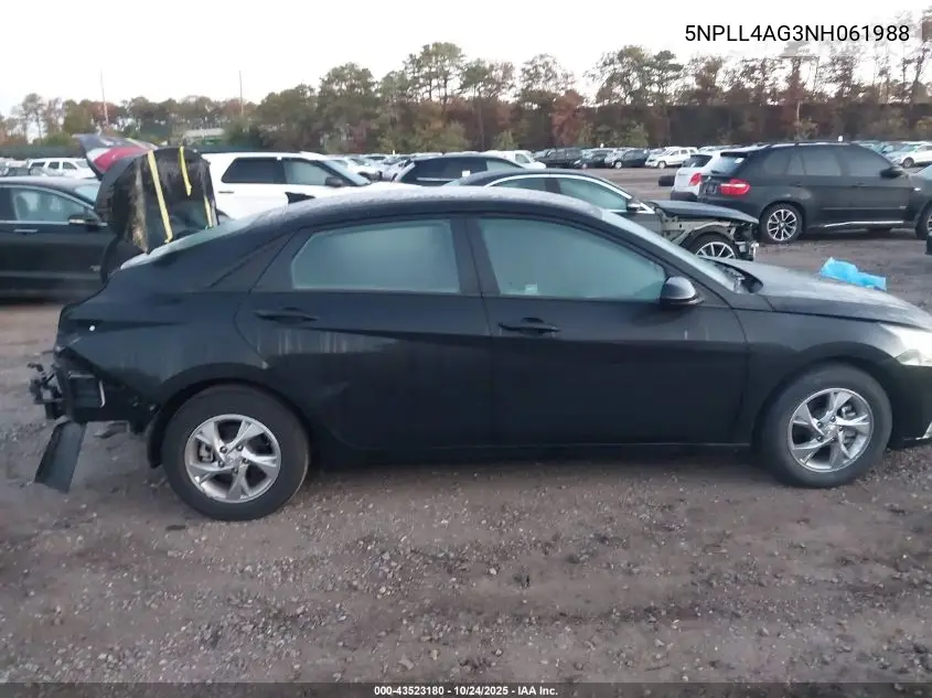 5NPLL4AG3NH061988 2022 Hyundai Elantra Se