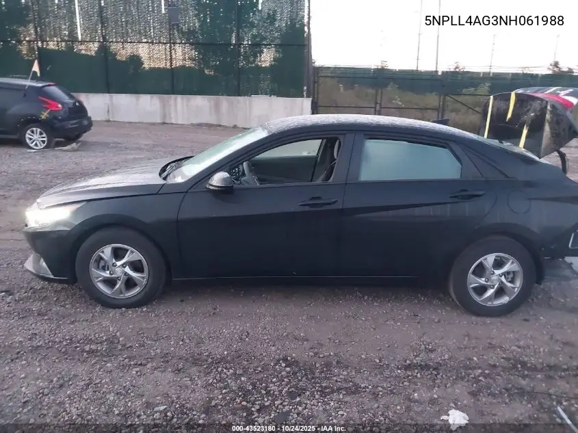 5NPLL4AG3NH061988 2022 Hyundai Elantra Se