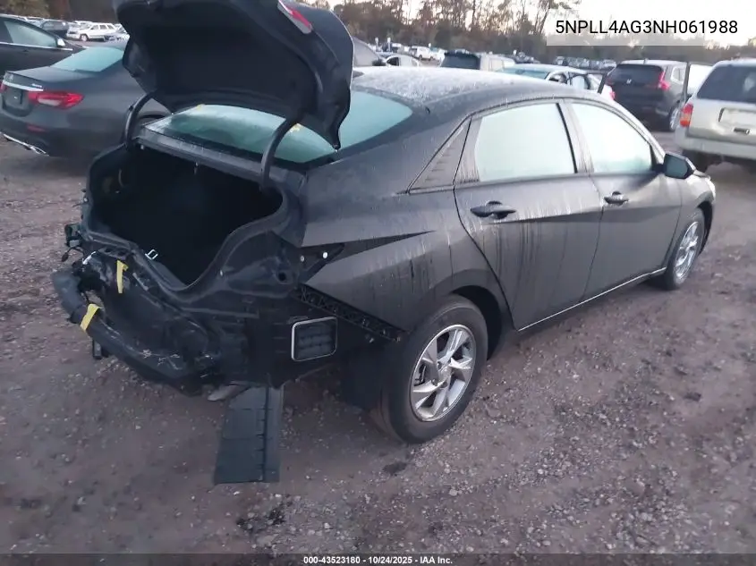 5NPLL4AG3NH061988 2022 Hyundai Elantra Se