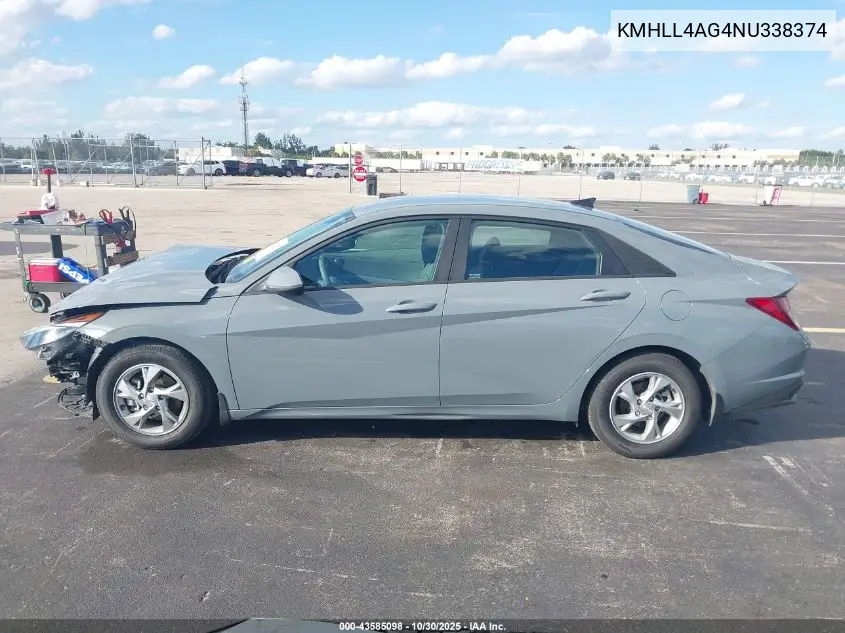 KMHLL4AG4NU338374 2022 Hyundai Elantra Se
