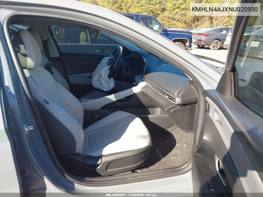 KMHLN4AJXNU020930 2022 Hyundai Elantra Hybrid Limited