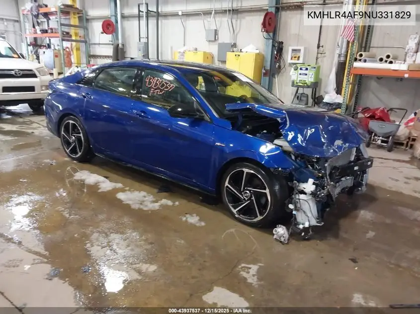 KMHLR4AF9NU331829 2022 Hyundai Elantra N Line