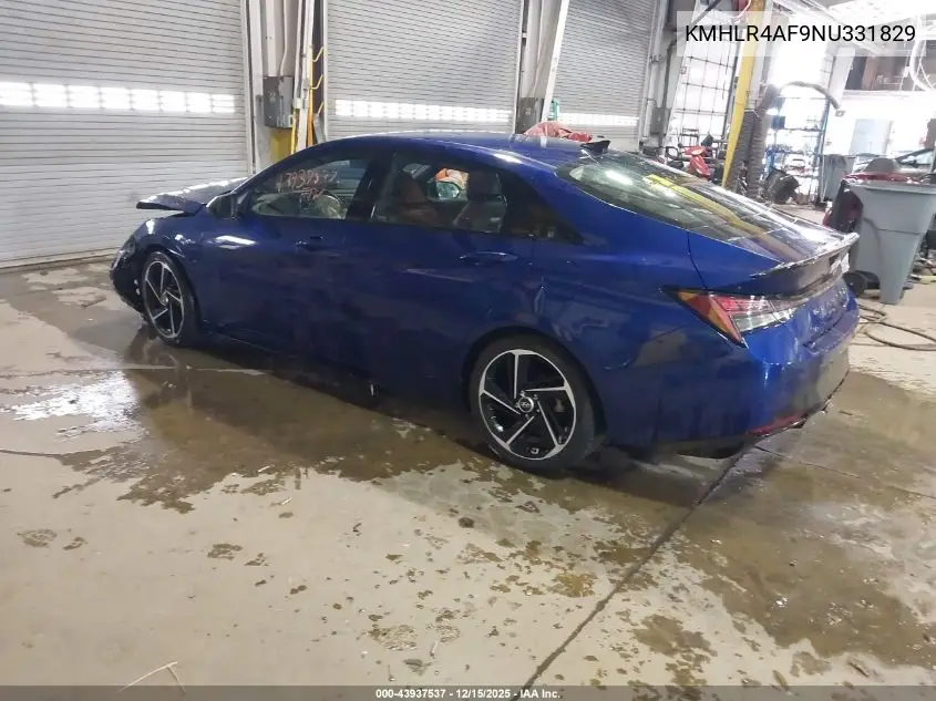 KMHLR4AF9NU331829 2022 Hyundai Elantra N Line