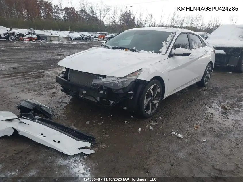 KMHLN4AG3PU424286 2023 Hyundai Elantra Luxury Ivt