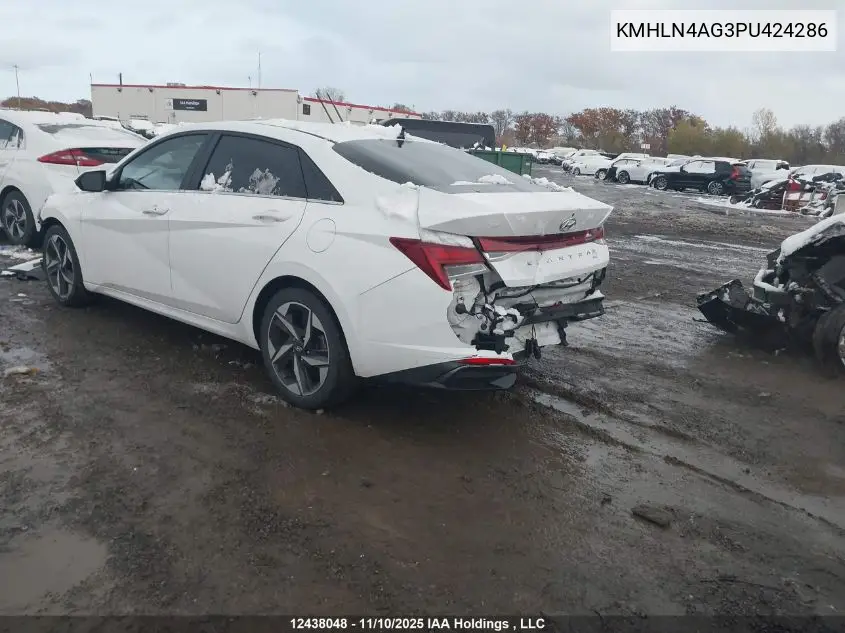 KMHLN4AG3PU424286 2023 Hyundai Elantra Luxury Ivt