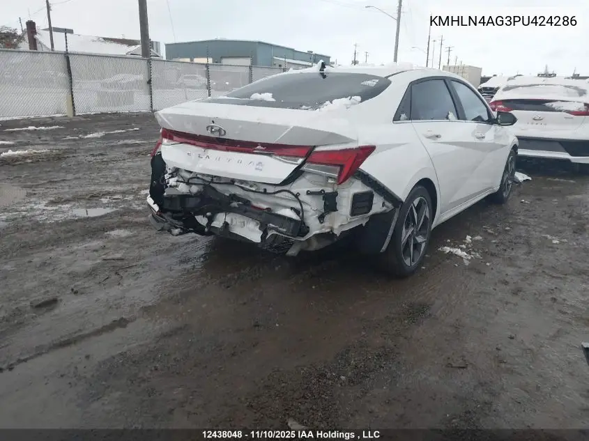 KMHLN4AG3PU424286 2023 Hyundai Elantra Luxury Ivt