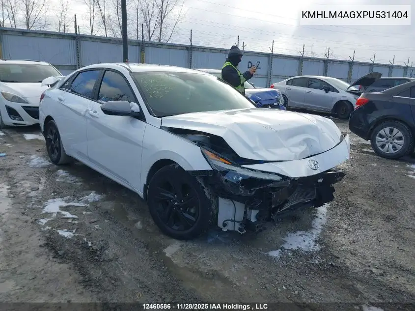 KMHLM4AGXPU531404 2023 Hyundai Elantra Preferred Ivt With Tech Package