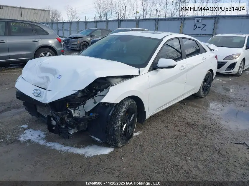 KMHLM4AGXPU531404 2023 Hyundai Elantra Preferred Ivt With Tech Package