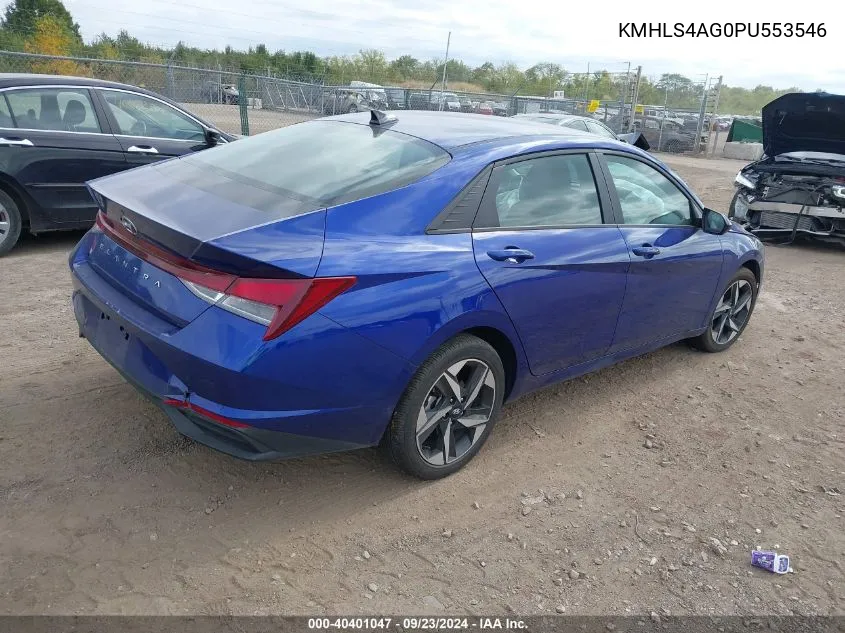 2023 Hyundai Elantra Sel VIN: KMHLS4AG0PU553546 Lot: 40401047