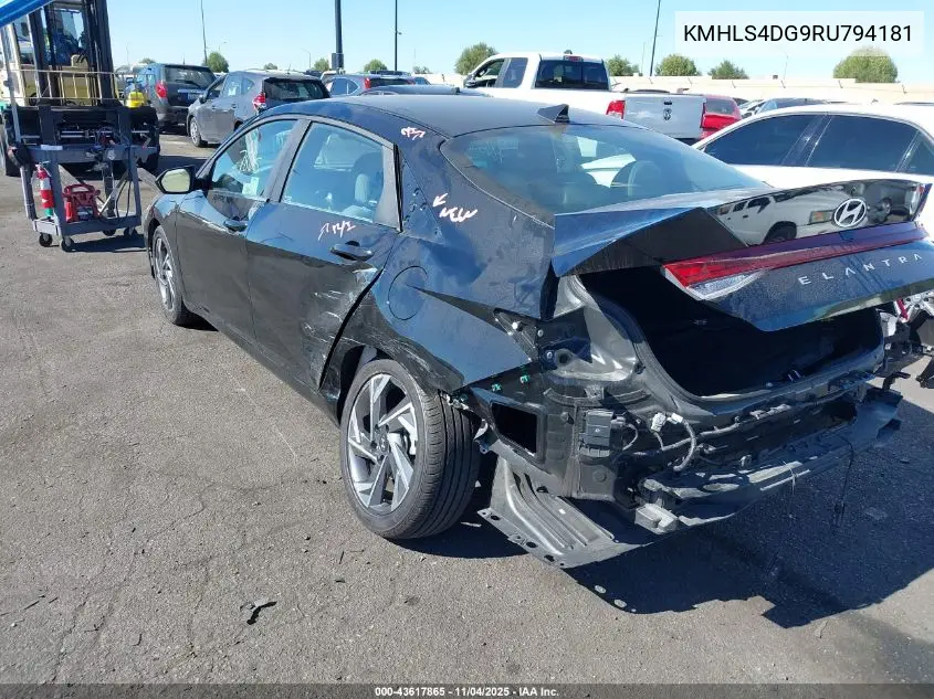 KMHLS4DG9RU794181 2024 Hyundai Elantra Sel