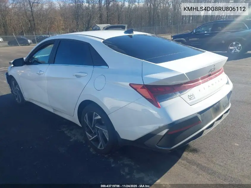 KMHLS4DG8RU806112 2024 Hyundai Elantra Sel