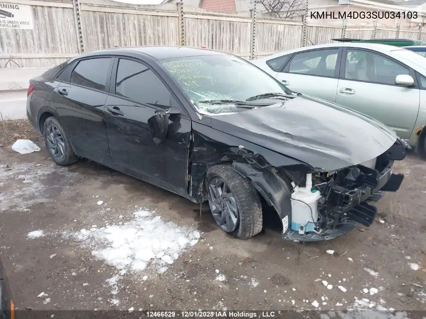 KMHLM4DG3SU034103 2025 Hyundai Elantra Sel Sport