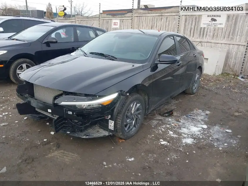 KMHLM4DG3SU034103 2025 Hyundai Elantra Sel Sport