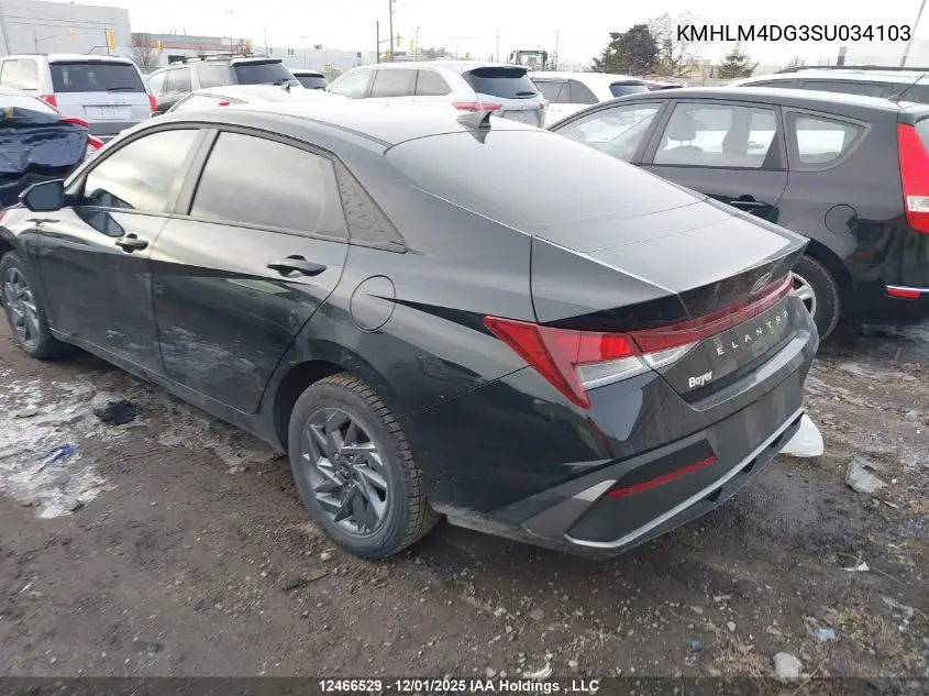 KMHLM4DG3SU034103 2025 Hyundai Elantra Sel Sport