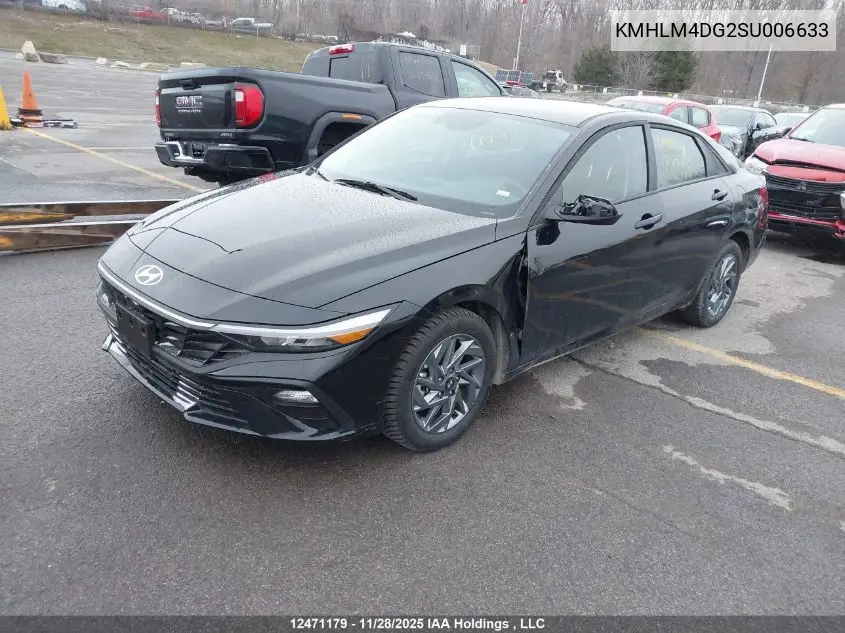 KMHLM4DG2SU006633 2025 Hyundai Elantra Sel Sport