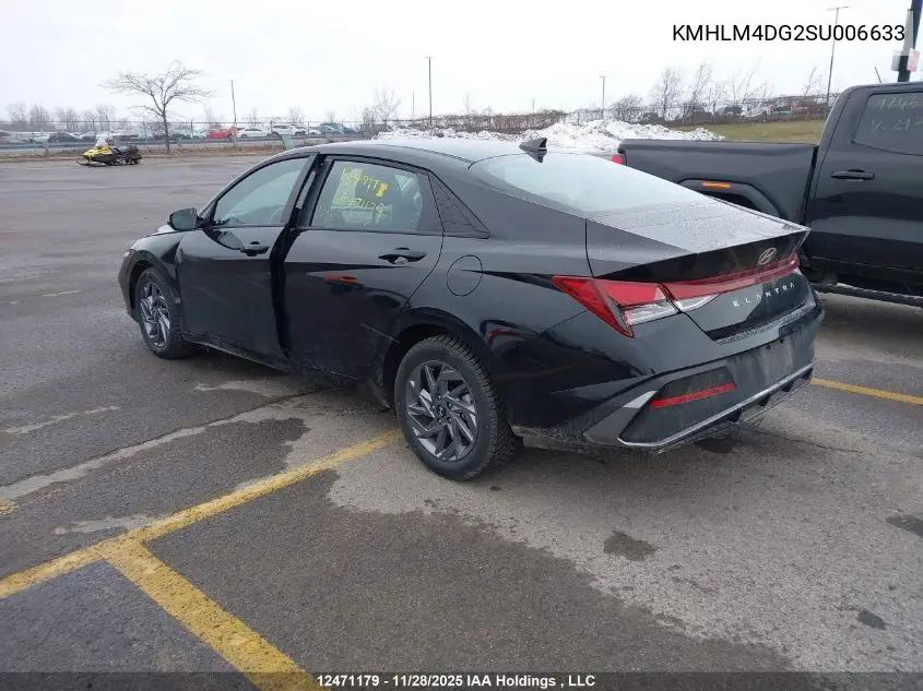 KMHLM4DG2SU006633 2025 Hyundai Elantra Sel Sport