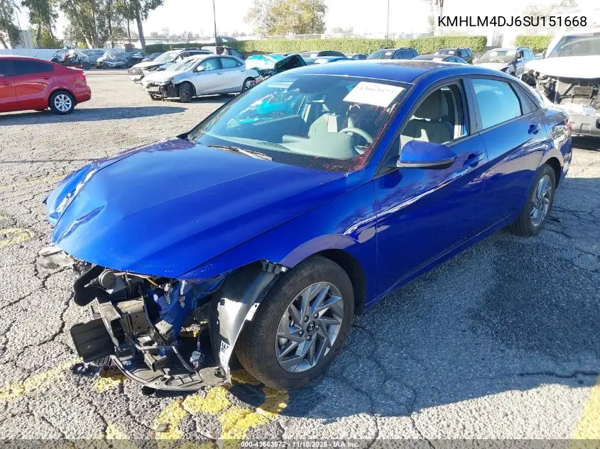 KMHLM4DJ6SU151668 2025 Hyundai Elantra Hybrid Blue