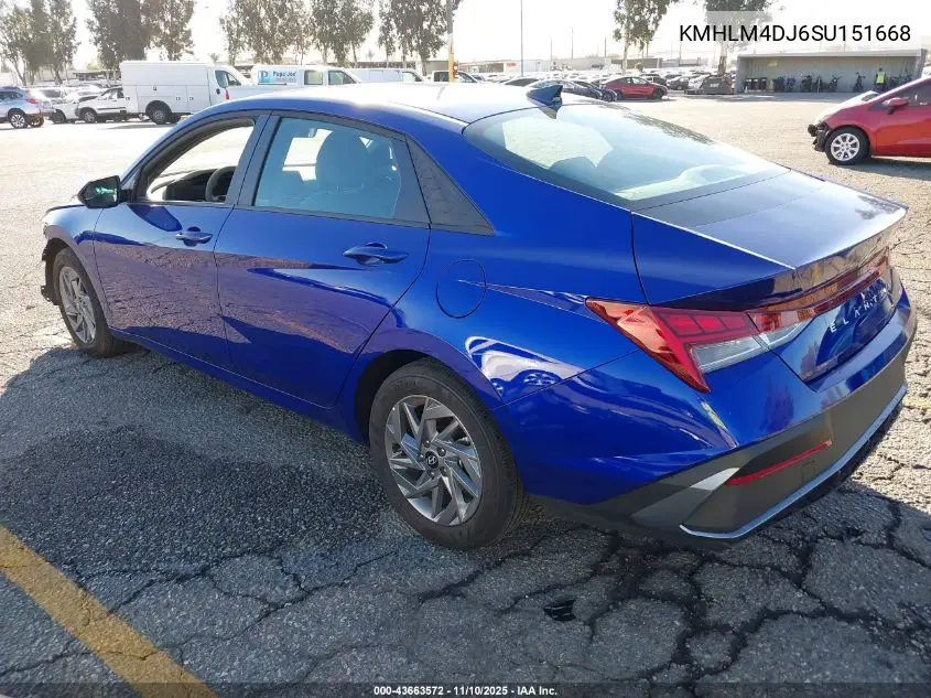 KMHLM4DJ6SU151668 2025 Hyundai Elantra Hybrid Blue