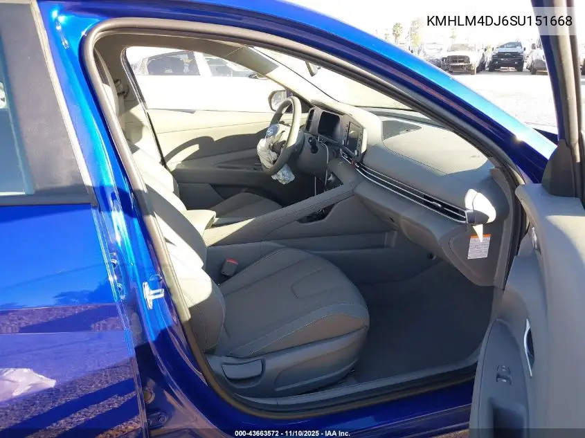 KMHLM4DJ6SU151668 2025 Hyundai Elantra Hybrid Blue