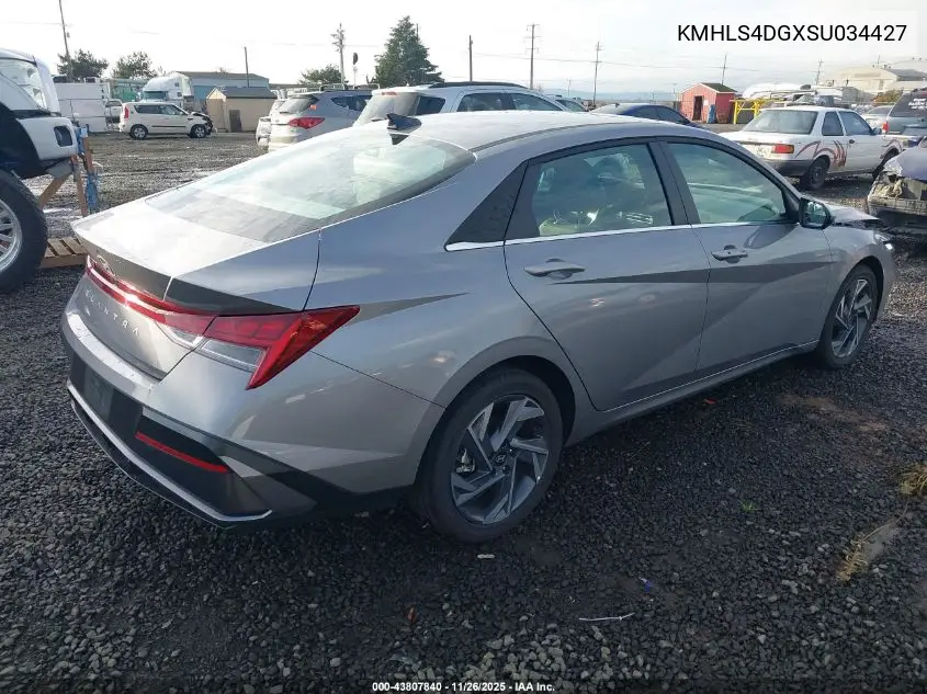 KMHLS4DGXSU034427 2025 Hyundai Elantra Sel Convenience